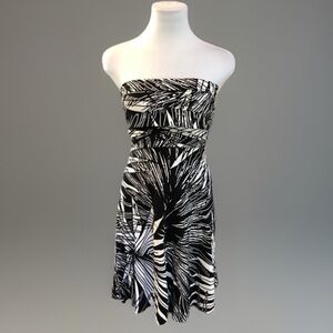 Abstract Party Cocktail Strapless Dress XS